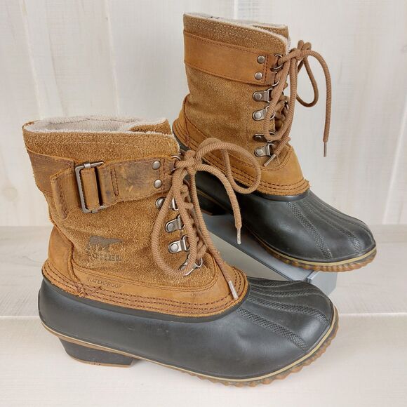 Sorel Fancy Lace II Womens Size 8 Waterproof Winter Lined Duck Boots NL2125-286 - Picture 2 of 8